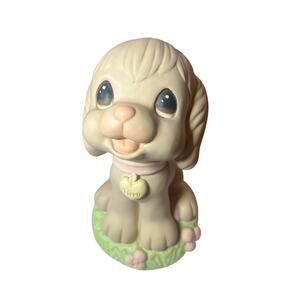 Vintage 90s Precious Moments 10" Garden Collection Tippy Dog Puppy Statue 1999